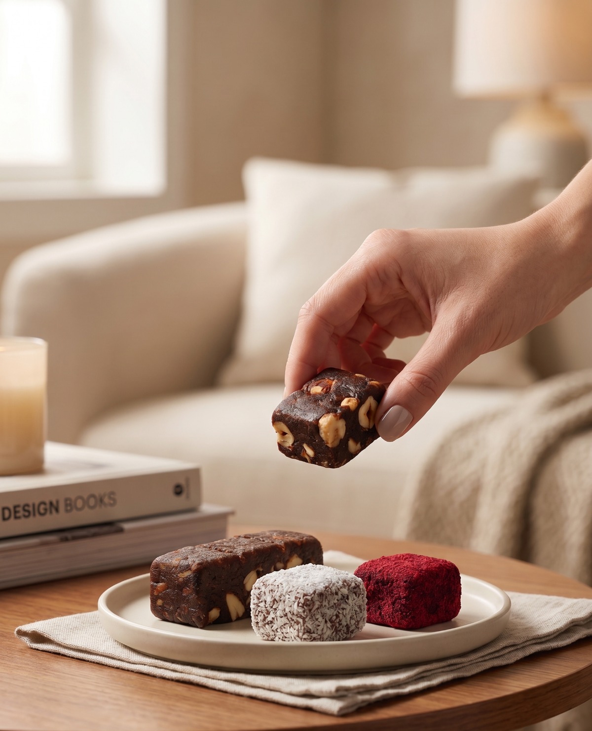 Cocohagen date bar being served at home